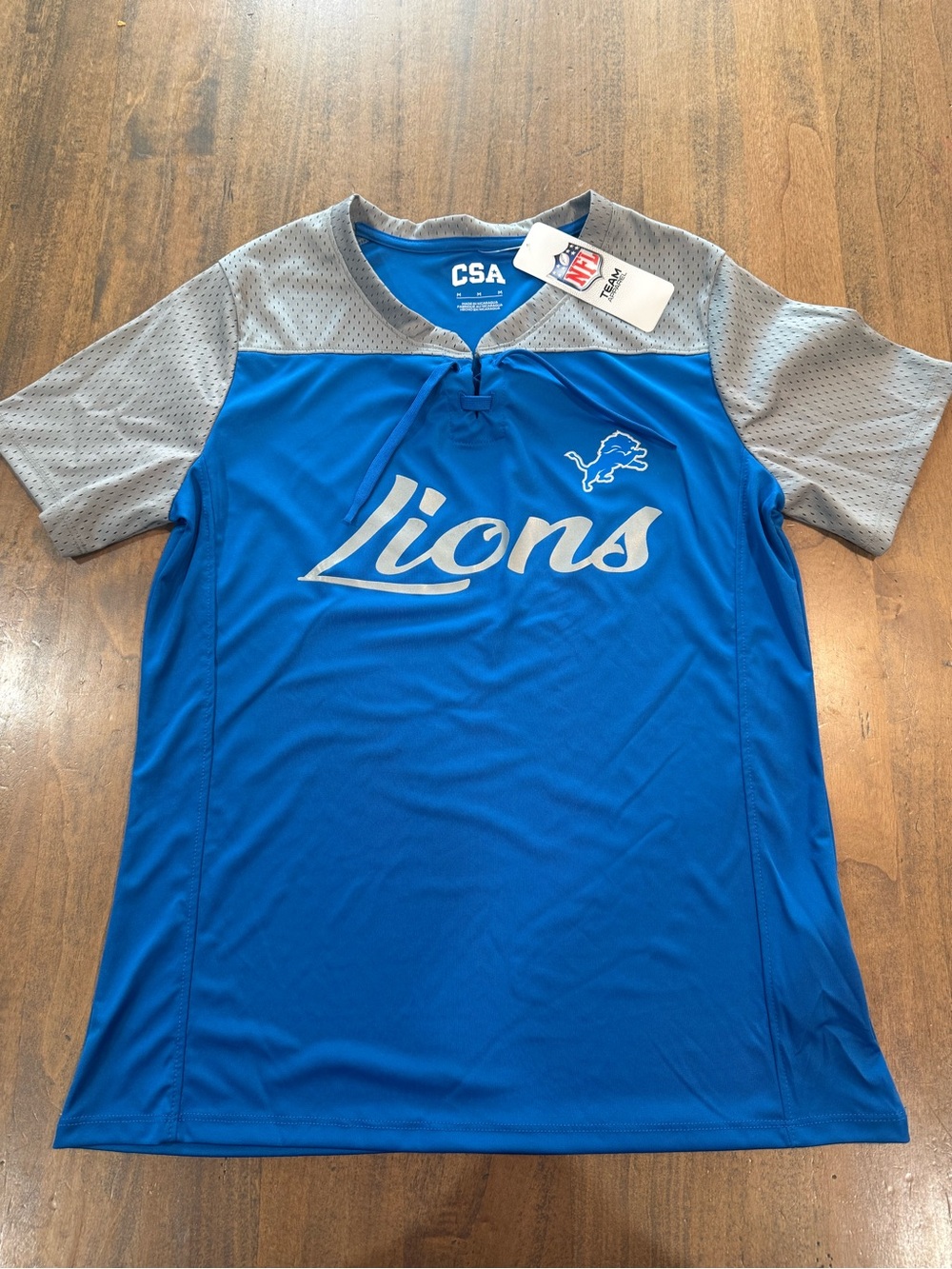 NFL Detroit Lions Blue and Gray Short Sleeve Training Shirt